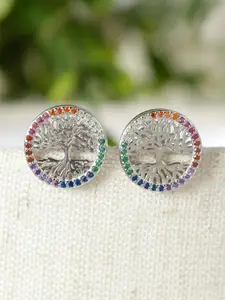 GIVA 925 Sterling Silver Rhodium Plated Rainbow Tree Earrings