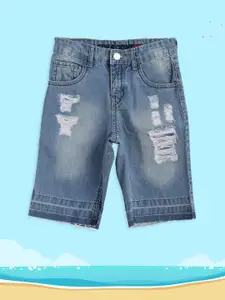 Gini and Jony Boys Blue Washed Distressed Denim Shorts