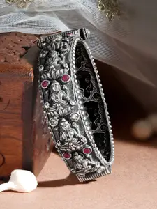 Rubans Silver-Plated Oxidised Handcrafted Bangle-Style Bracelet