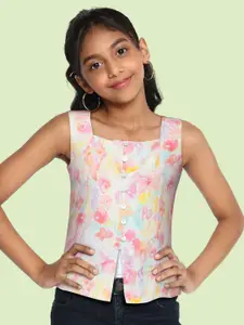 AND Girls Multicoloured Floral Print Boxy Top