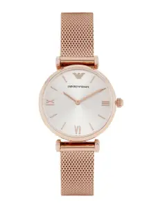 Emporio Armani Women Silver-Toned Dial Watch AR1956