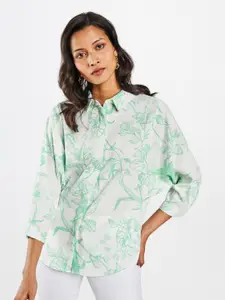 AND Women Green Floral Printed Casual Shirt