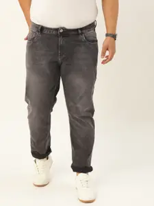 Sztori Men Plus Size Charcoal Grey Slim Fit Light Fade Stretchable Jeans
