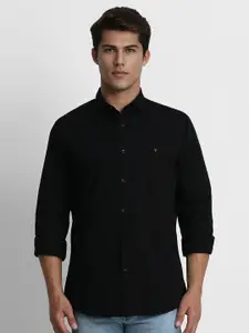 Louis Philippe Jeans Men Black Slim Fit Solid Casual Shirt