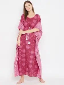 The Kaftan Company Pink Printed Kaftan Nightdress