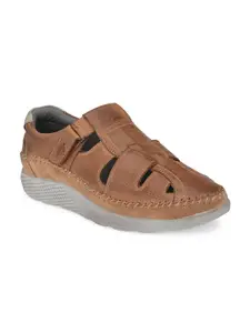 Delize Men Tan & Grey Shoe-Style Sandals