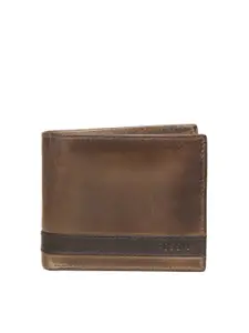 Fossil Men Brown Genuine Leather Wallet