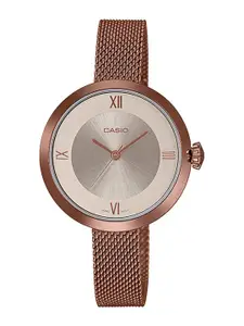 CASIO Women Rose Gold Analogue Watch A1854 LTP-E154MR-9ADF