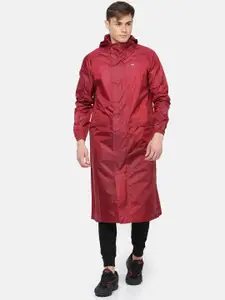 Wildcraft Men Maroon Solid Hooded HypaDry Rain Coat