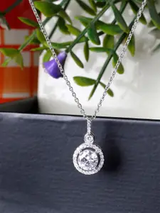 GIVA 925 Silver Drizzle Drop Pendant with Box Chain