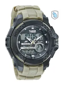 Sonata Men Black & Green Analogue and Digital Watch 77027PP06