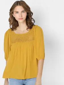 ONLY ONLY Yellow Yoke Design Top