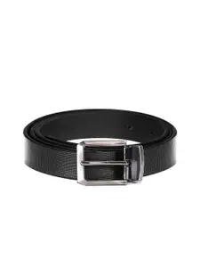 WildHorn Men Black Solid Leather Belt