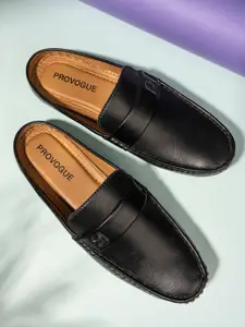 Provogue Men Black Synthetic Leather Mules