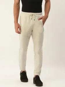 United Colors of Benetton Men Off-White Solid Pure Cotton Track Pant
