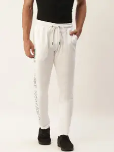 United Colors of Benetton Men White Solid Pure Cotton Track Pant