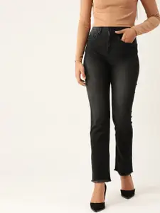 Moda Rapido Women Black High-Rise Light Fade Stretchable Jeans
