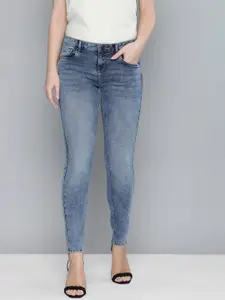 HERE&NOW Women Blue Skinny Fit Heavy Fade Stretchable Jeans