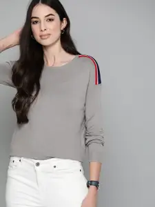 Harvard Women Grey Extended Sleeve Pullover