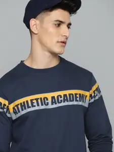 Harvard Men Navy Blue Printed Detail Sweatshirt