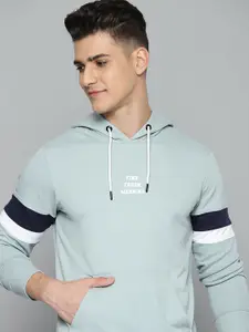 Harvard Men Blue Printed Detail Hooded Sweatshirt