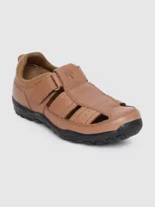 Woodland Woodland Men Tan Brown Leather Fisherman Sandals