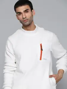 HRX By Hrithik Roshan Outdoor Men Optic White Rapid-Dry Solid Sweatshirt