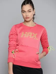 HRX By Hrithik Roshan Training Women Desert Rose Rapid-Dry Printed Sweatshirt