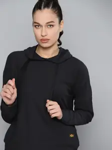 HRX By Hrithik Roshan Lifestyle Women Jet Black Rapid-Dry Solid Sweatshirt