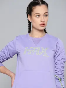 HRX By Hrithik Roshan Training Women Jacaranda Rapid-Dry Printed Sweatshirts