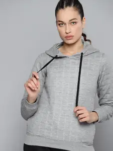 HRX By Hrithik Roshan Lifestyle Women Light Grey Rapid-Dry Melange Sweatshirt