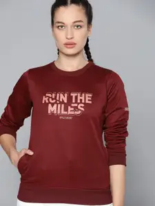 HRX By Hrithik Roshan Running Women Zinfandel Rapid-Dry Solid Sweatshirts