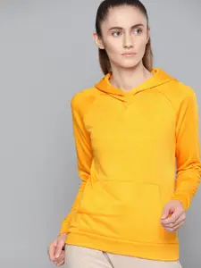 HRX By Hrithik Roshan Lifestyle Women Electric Kumquat Rapid-Dry Solid Sweatshirt