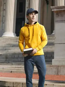 Harvard Men Yellow Hooded Sweatshirt