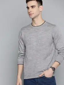 Harvard Men Grey Melange Acrylic Pullover