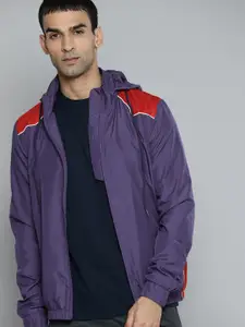 HRX By Hrithik Roshan Basketball Men Mulberry purple Packable Colourblock Jackets