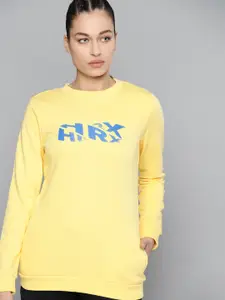 HRX By Hrithik Roshan Lifestyle Women Lemon Drop Rapid-Dry Brand Carrier Sweatshirt