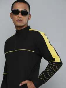HRX By Hrithik Roshan Men Jet Black Bio-Wash Brand Carrier Lifestyle Sweatshirt