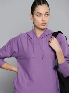 HRX By Hrithik Roshan Lifestyle Women Magic Mauve Rapid-Dry Solid Sweatshirt
