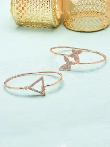 Zaveri Pearls Rose Gold-Plated Set of 2 Bangle-Style Bracelet