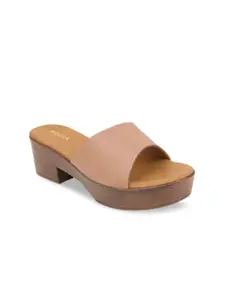 Rocia Women Beige & Brown Solid Sandals