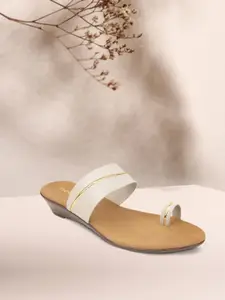 Rocia Women Beige & Gold-Toned Embellished Sandals