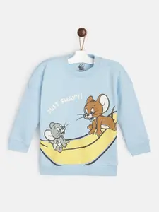 YK Warner Bros Infant Boys Blue & Yellow Tom & Jerry Print Sweatshirt