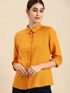 all about you Mustard Yellow Shirt Style Top