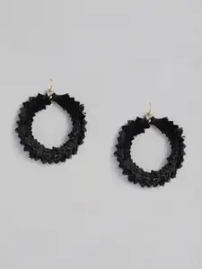 DressBerry Black Circular Hoop Earrings