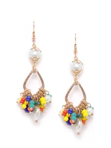 DressBerry Multi-Coloured Beaded Contemporary Drop Earrings