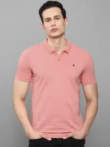 Louis Philippe Sport Men Peach-Coloured Polo Collar T-shirt