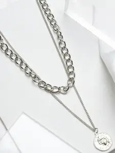 JOKER & WITCH Silver-Toned Alloy Layered Necklace