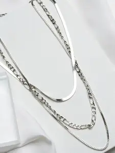 JOKER & WITCH Silver-Toned Alloy Layered Necklace