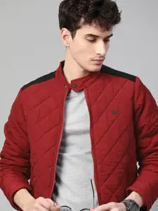 Roadster Men Maroon Padded Jacket